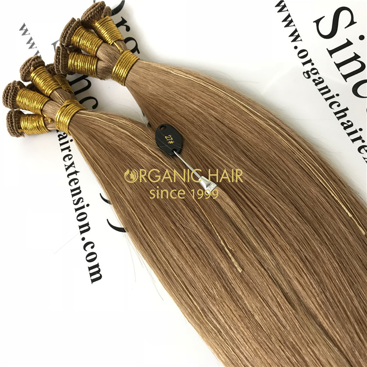 100%  young girl hair hand tied weft hair extensions at wholesale price C25